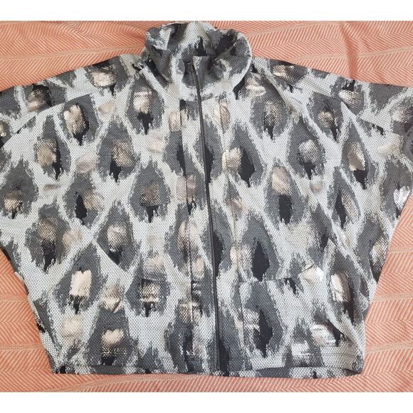 NWT Darkwin Unique Black/Silver Oversized Batwing Jacket Sz 10-16 Streetwear - Picture 1 of 6